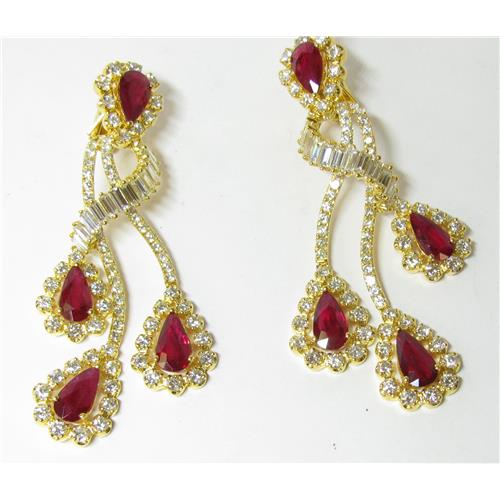 18k diamond and Genuine ruby  Earrings