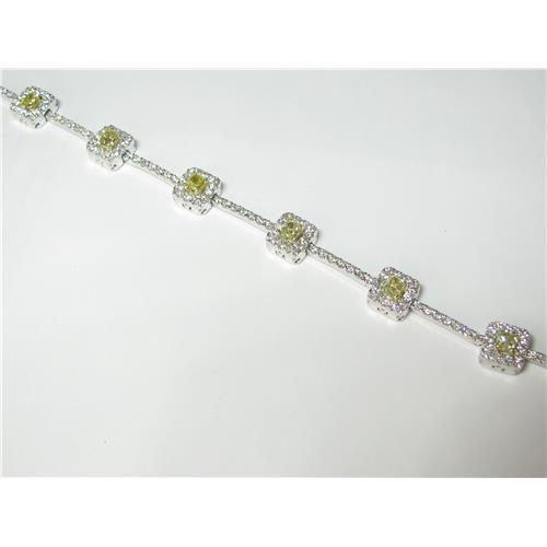 Ladies 18k diamond bracelet with  Natural Fancy yellow Diamond c