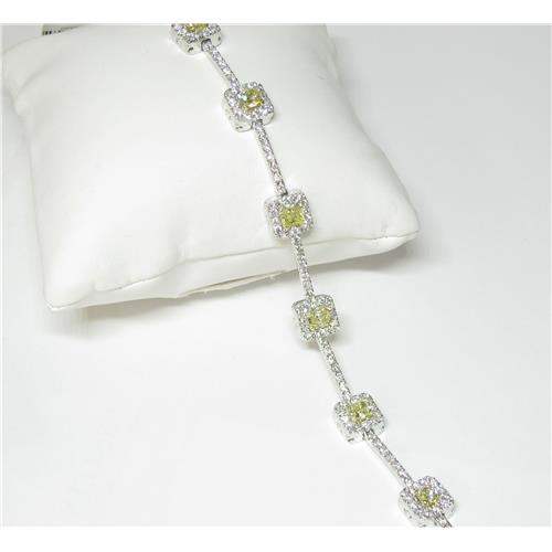 Ladies 18k diamond bracelet with  Natural Fancy yellow Diamond c