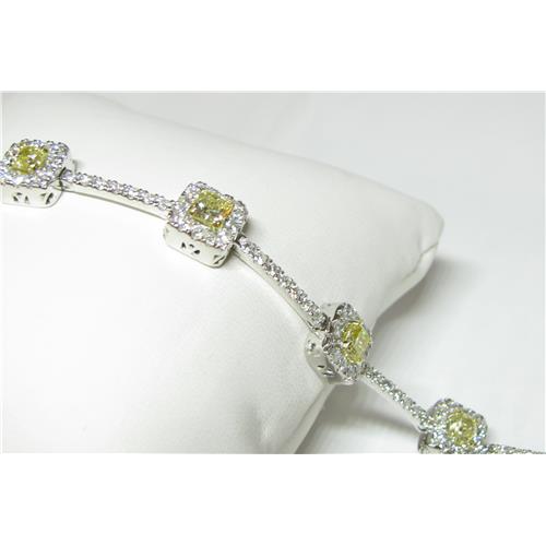 Ladies 18k diamond bracelet with  Natural Fancy yellow Diamond c