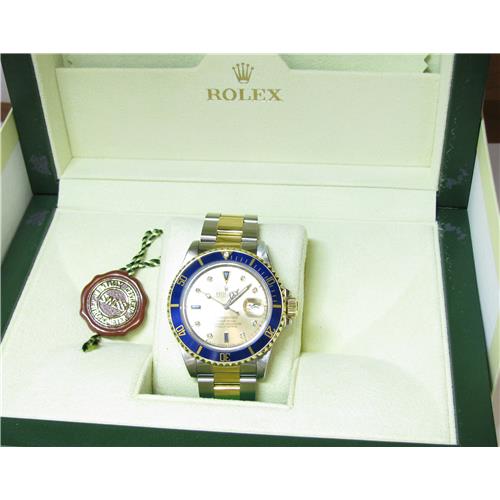 Men's !8k And Stainless Steel Rolex Submariner Watch