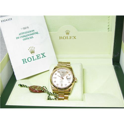 Men's !8k Rose Gold Rolex Presidential Watch - 118235 Factory Di