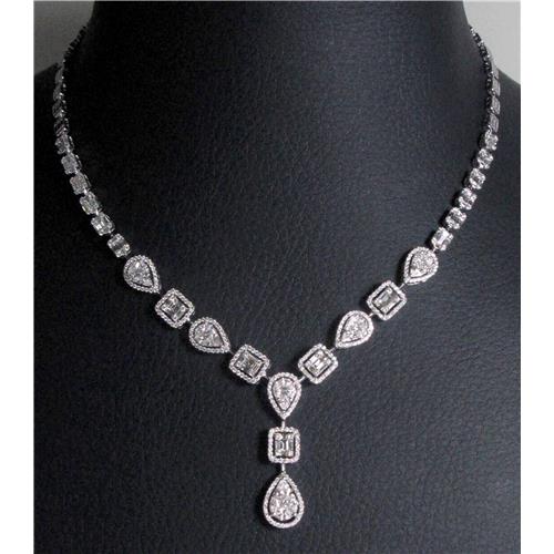 18k White Gold ladies Diamond Necklace - N0144