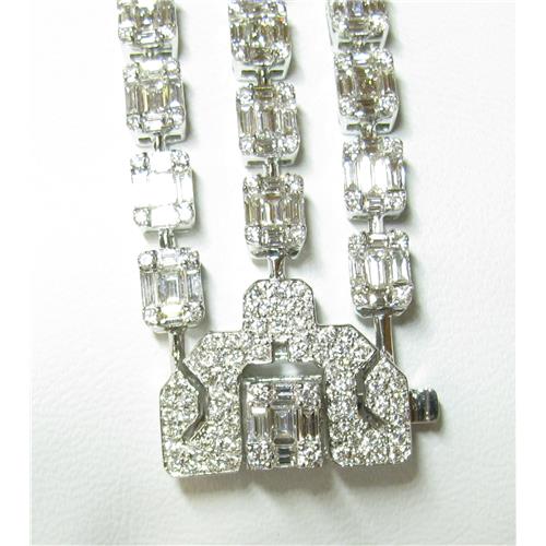 Ladies Emerald Cut 3 Row Diamond Bracelet - B0237