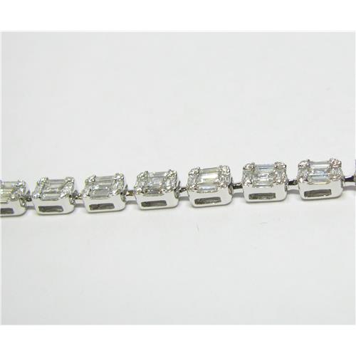 Ladies18k Emerald Cut  Diamond Bracelet - B0179