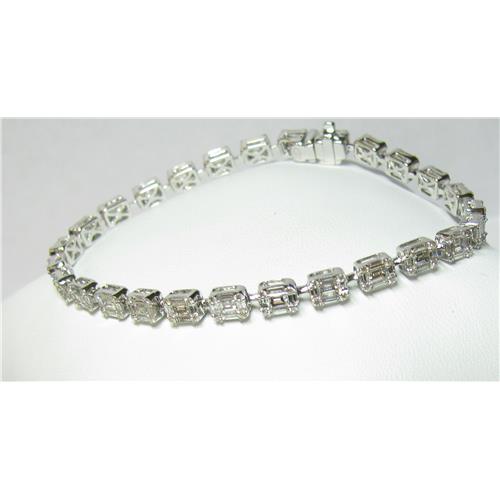 Ladies18k Emerald Cut  Diamond Bracelet - B0179