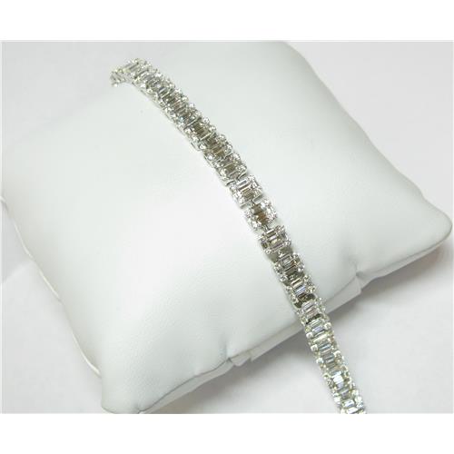 Ladies Emerald Cut Diamond Bracelet - B0216