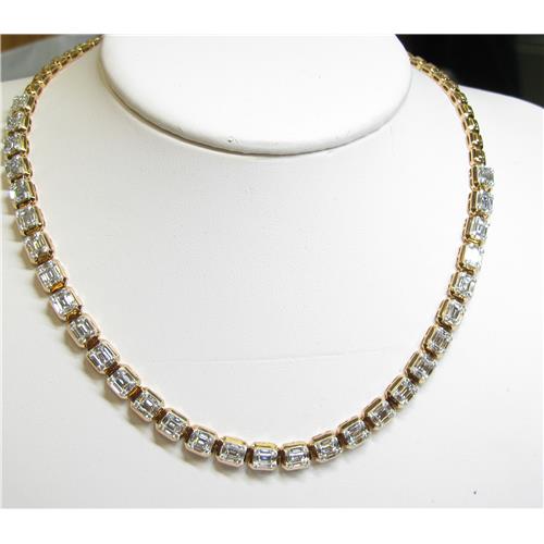 Emerald Cut Diamond Necklace Rose gold - N0303 MED 53207