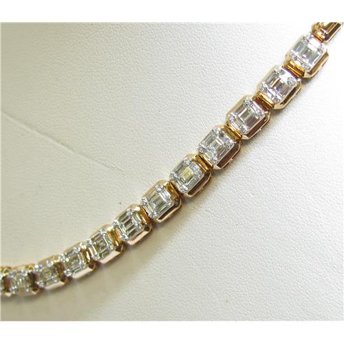Emerald Cut Diamond Necklace Rose gold - N0303 MED 53207