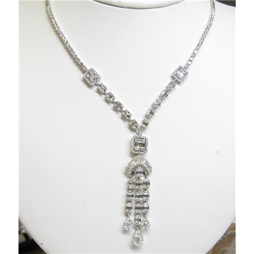 18K white gold diamond necklace