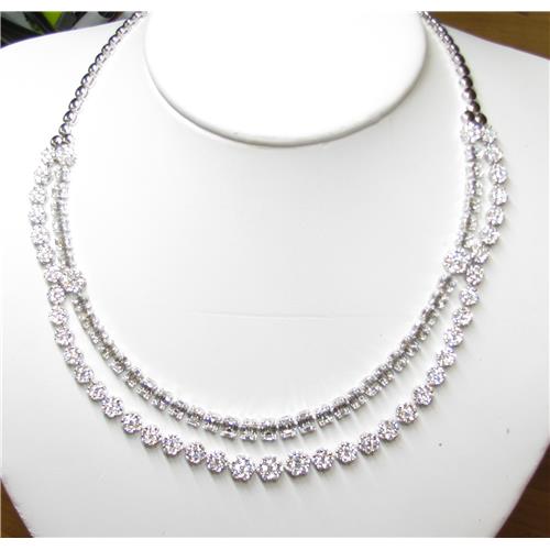 Ladies 18K white gold diamond necklace