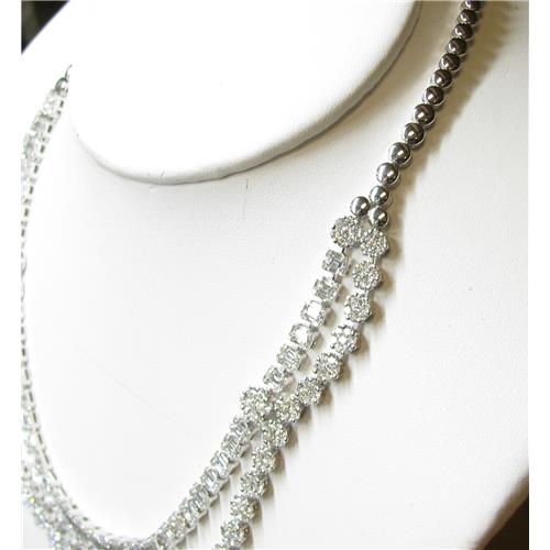 Ladies 18K white gold diamond necklace