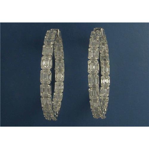 18k white gold Diamond Hoop Earrings - E1295 56236