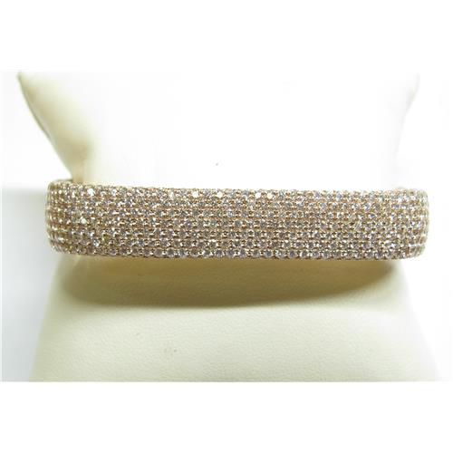 Ladies 18k tri color stackable pave bangle Bracelets