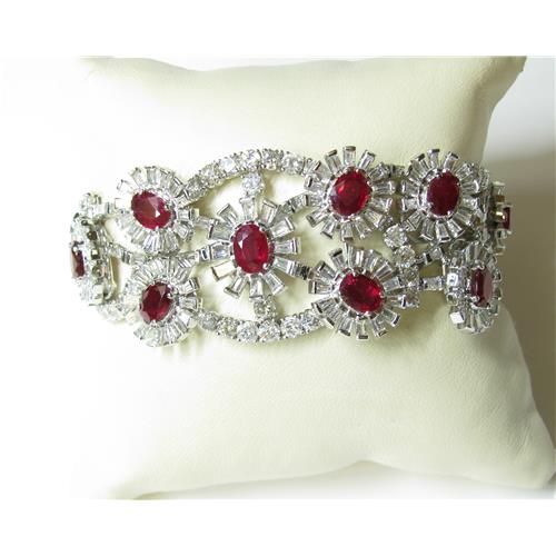 Ladies natural  no heat ruby Diamond Bracelet