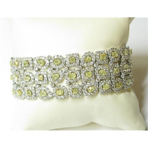 ladies 18k fancy yellow and white diamond Bracelet