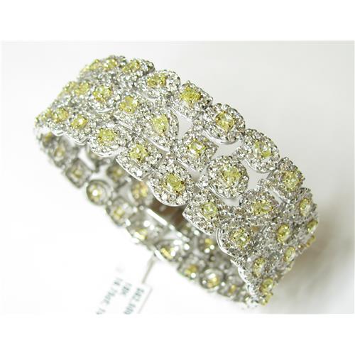 ladies 18k fancy yellow and white diamond Bracelet