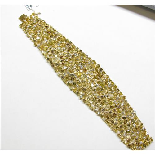 Ladies 18k fancy multi color diamond bracelet