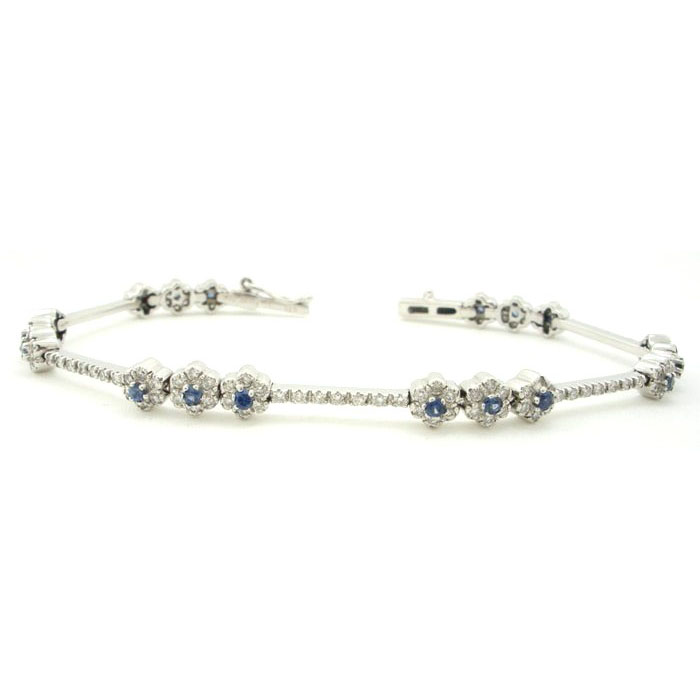 Exquisite Floral Diamond & Sapphire Bracelet - z2785/607