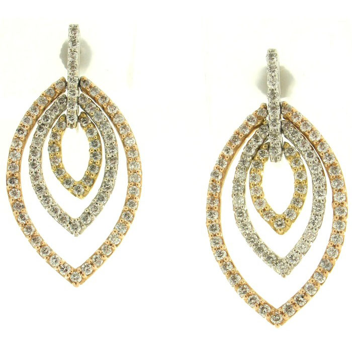 Tri-Color Gold with Diamond Earrings - z4818/000647