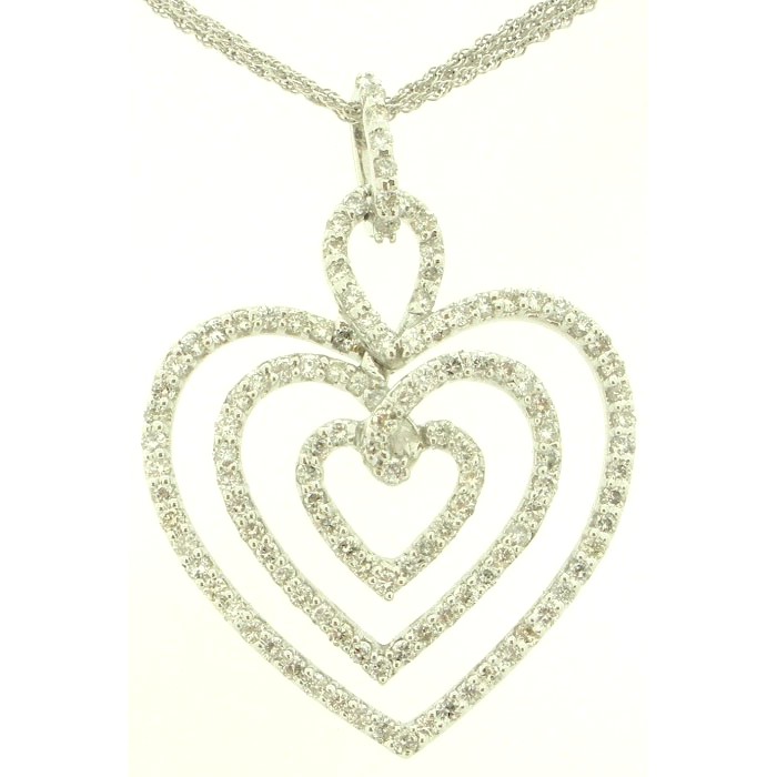 Double Heart Diamond Pendant - z4111/000075