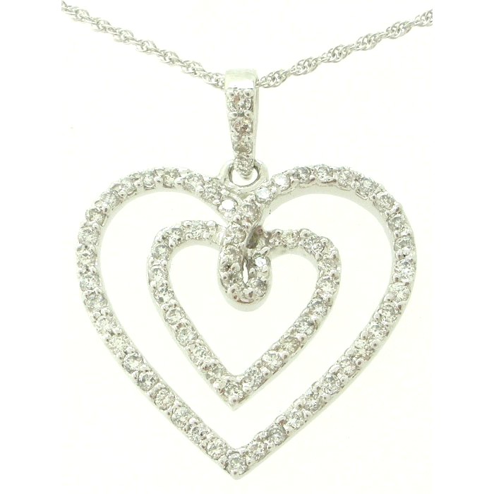Double Heart Diamond Pendant - z4370/000078