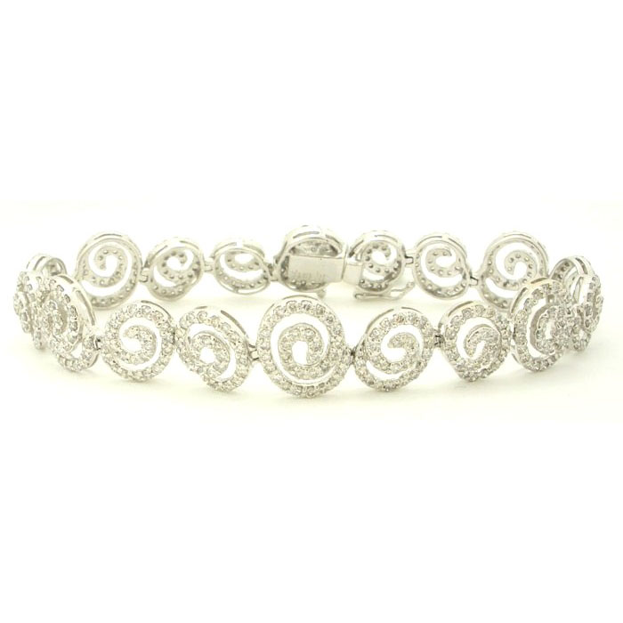 Diamond Bracelet in 18k White Gold - 000796