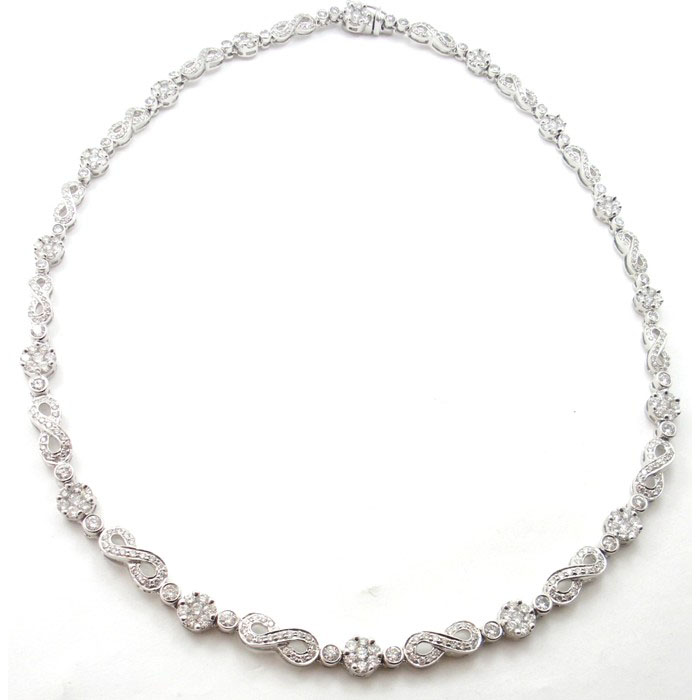 Ladies 18k White Gold  Diamond Necklace - z4288/88