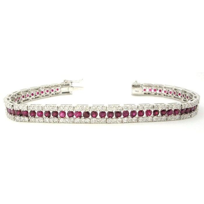 Exquisite Diamond & Ruby Bracelet - 958