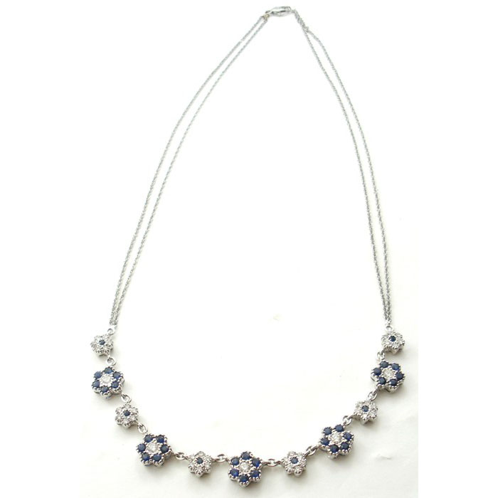 Exquisite Diamond & Sapphire Necklace - z3416/98
