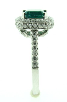 Exquisite Emerald and Diamond Engagement Ring-1915