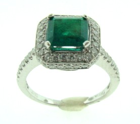 Exquisite Emerald and Diamond Engagement Ring-1915