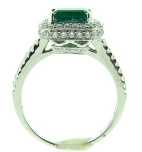 Exquisite Emerald and Diamond Engagement Ring-1915