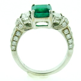 Beautiful Emerald And Diamond Ring-1917