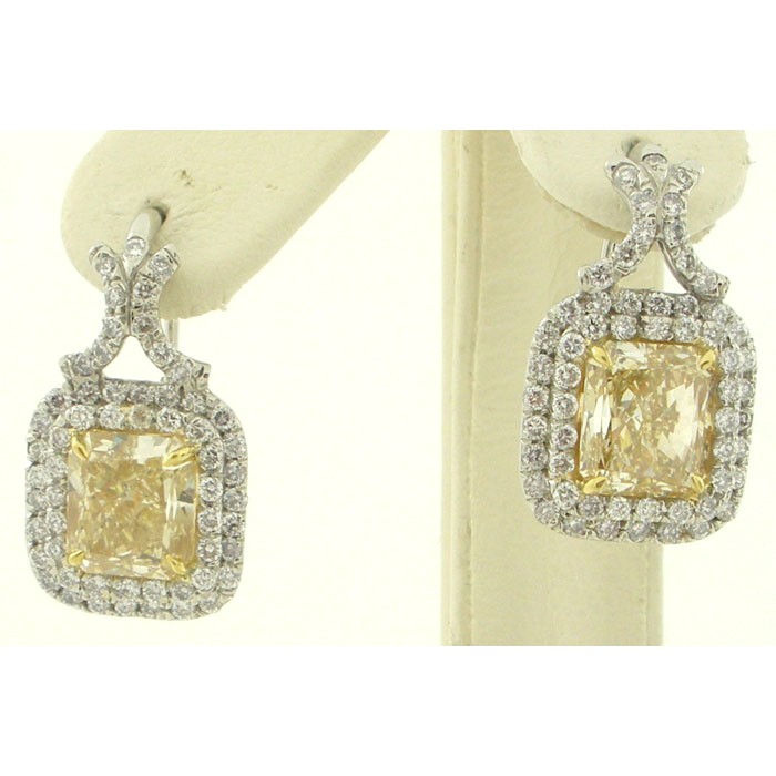 Vibrant Natural Fancy Yellow Diamond Earrings - TBD2