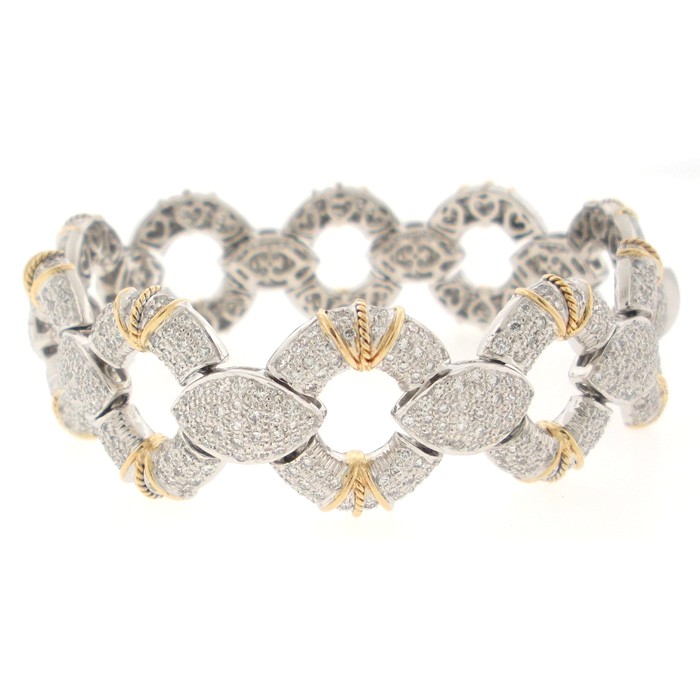 Beautiful Two Tone Diamond Bracelet - z4868 Beautiful Two Tone Diamond Bracelet - z4868