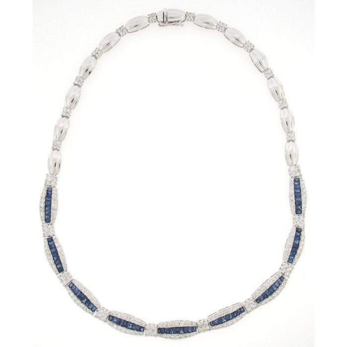 Gorgeous Sapphire And Diamond Necklace - z5150
