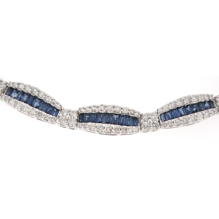 Gorgeous Sapphire And Diamond Necklace - z5150