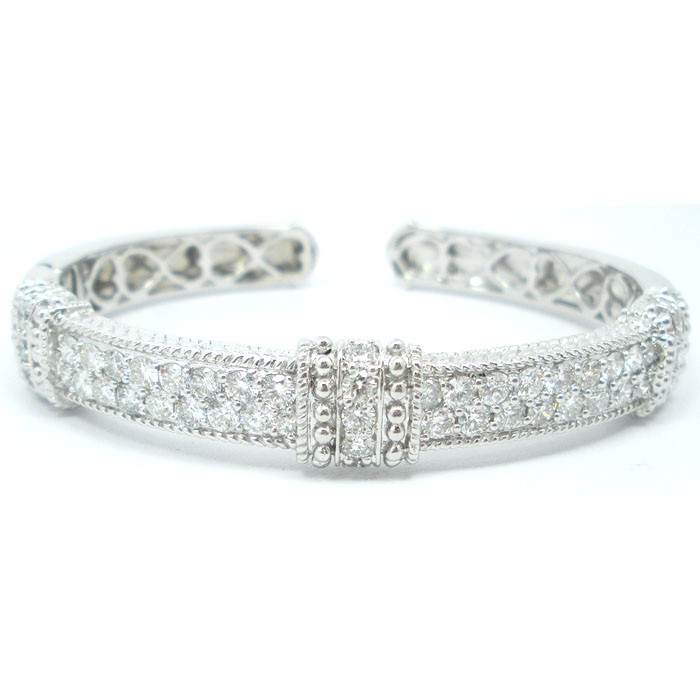 Exquisite Diamond Cuff Bracelet with Hinge - z5623 Exquisite Diamond Cuff Bracelet with Hinge - z5623