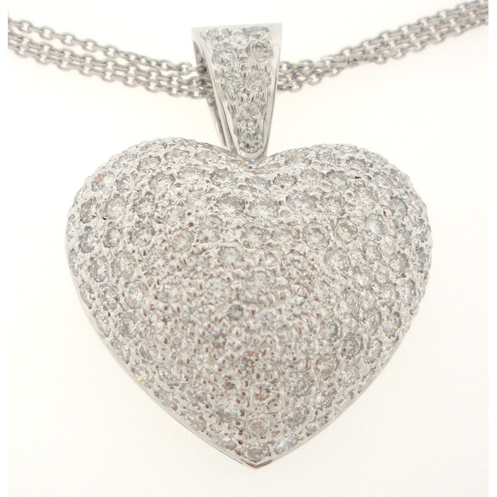 Gorgeous Pave set Diamond Heart Necklace - z711