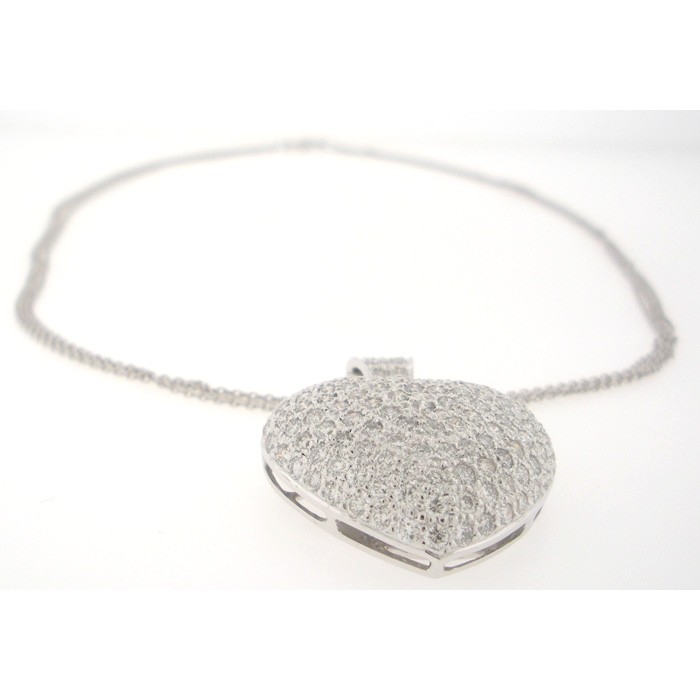 Gorgeous Pave set Diamond Heart Necklace - z711